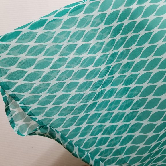 6 Degrees top Small sheer geometric print dolman boho hippie summer - Picture 6 of 8